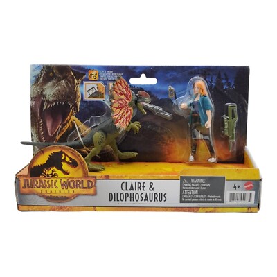 Mattel 2022 Jurassic World Dominion Dilophosaurus & Claire Story Pack IN HAND