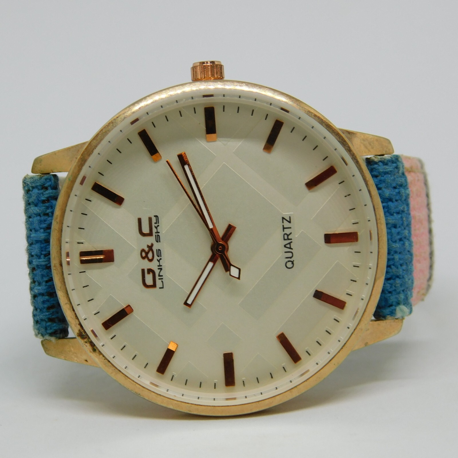 CWFV242012 ミドルレングスジレ　BLK/F G & C Links Sky B0217-2 Genuine Leather Quartz Analog