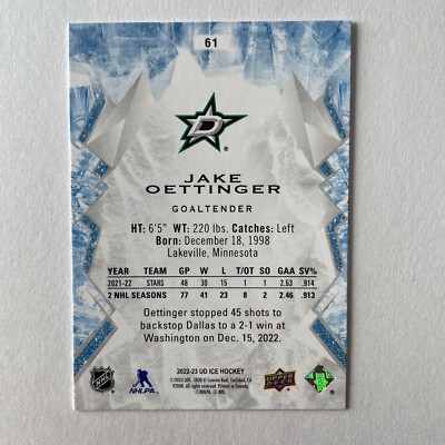 2022 Upper Deck Ice #61 Jake Oettinger Green