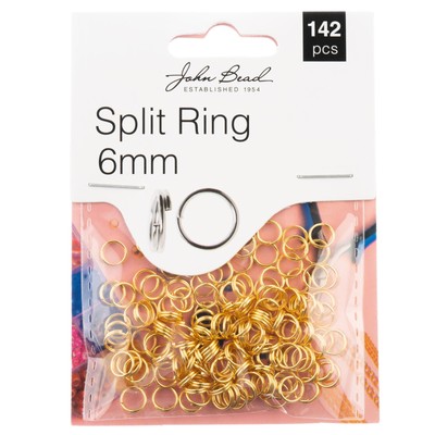 John Bead Split Ring 6mm 142/Pkg-Gold