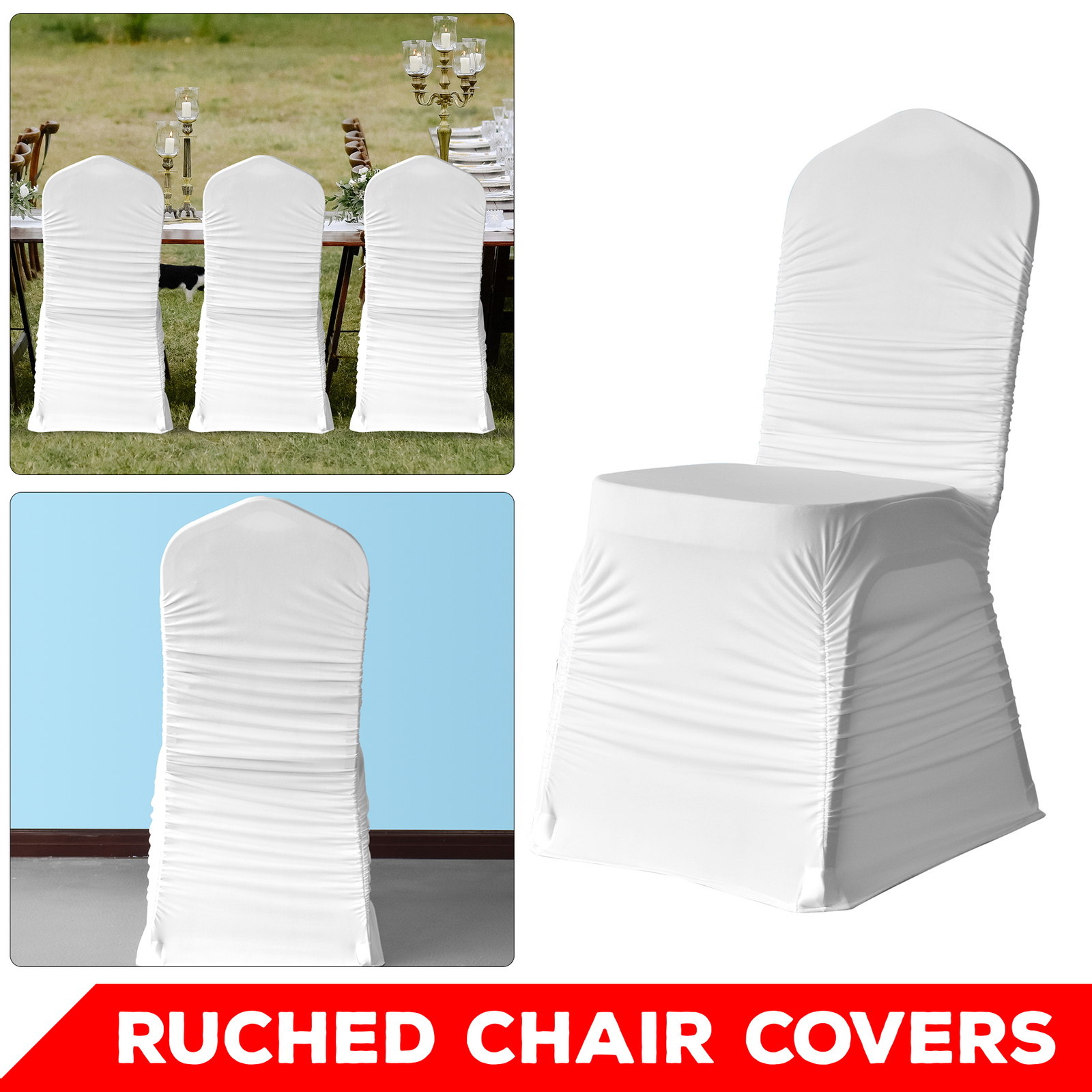 1-100 Chair Covers Spandex Stretch Wedding Banquet Anniversary Party Event Décor