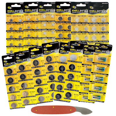 100pc Variety Pack Watch & Coin Cell Batteries CR2025 CR2032 CR2016 392 393 357
