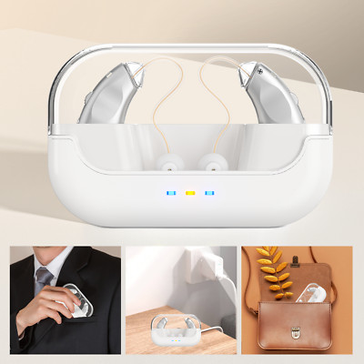 Digital Rechargeable Hearing Aids BTE Invisible Sound Amplifiers Hearing Loss