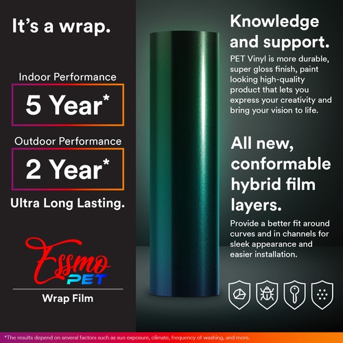 ESSMO PET Galaxy Dust Gloss Phantom Rose Black Auto Car Vinyl Wrap Decal Sticker