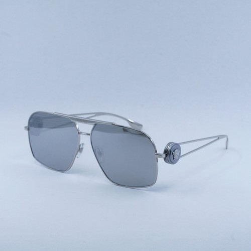 Pre-owned Versace Ve2269 10006g Silver/light Grey Mirror Silver 62-13-130 Sunglasses Ne...
