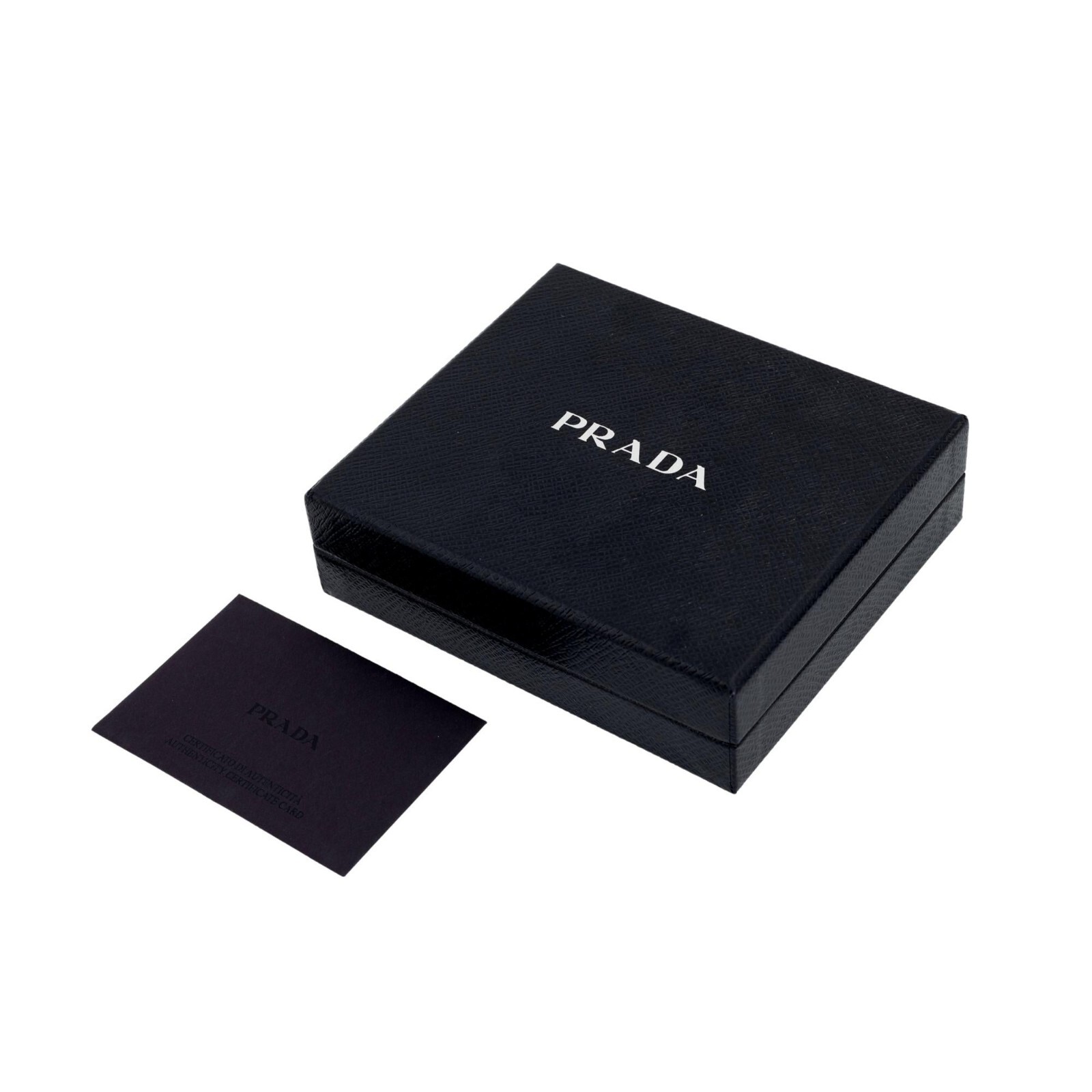 Pre-owned Prada Grey Vitello Grain Leather Card Bifold Wallet In Gray