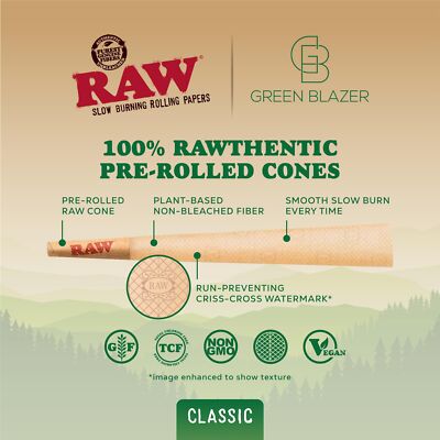 RAW Cones Single Size Dogwalker: 150 Pack - Mini Pre Rolled Cones Shorter Tha...