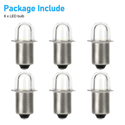 6pcs P13.5S LED Flashlight Lights Torch Lamp Bulbs 3V White Upgrade Replacement