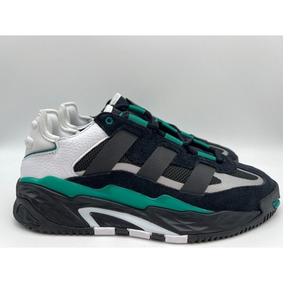Adidas Originals Niteball Low Mens Athletic Shoes Black Green FW2477 Size 8 NEW