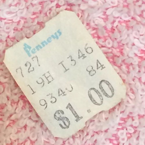 Vintage JC Penney Pink Floral Bath Towel Kitsch Cotton NOS Fashion Manor