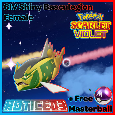  Shiny Female Basculegion 6IV  Pokemon Scarlet & Violet  Fast Trade 