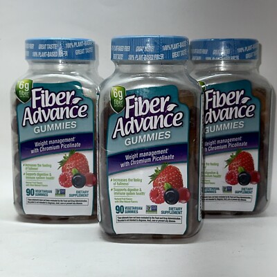 3x Fiber Advance Daily Fiber Gummies 90ct (270 Total) Exp 08/24