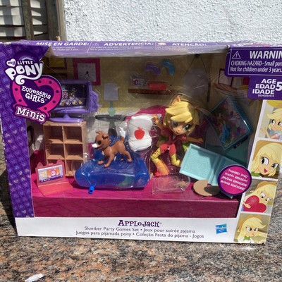 My Little Pony Equestria Girls Minis APPLEJACK SLUMBER PARTY GAMES SET Sealed!
