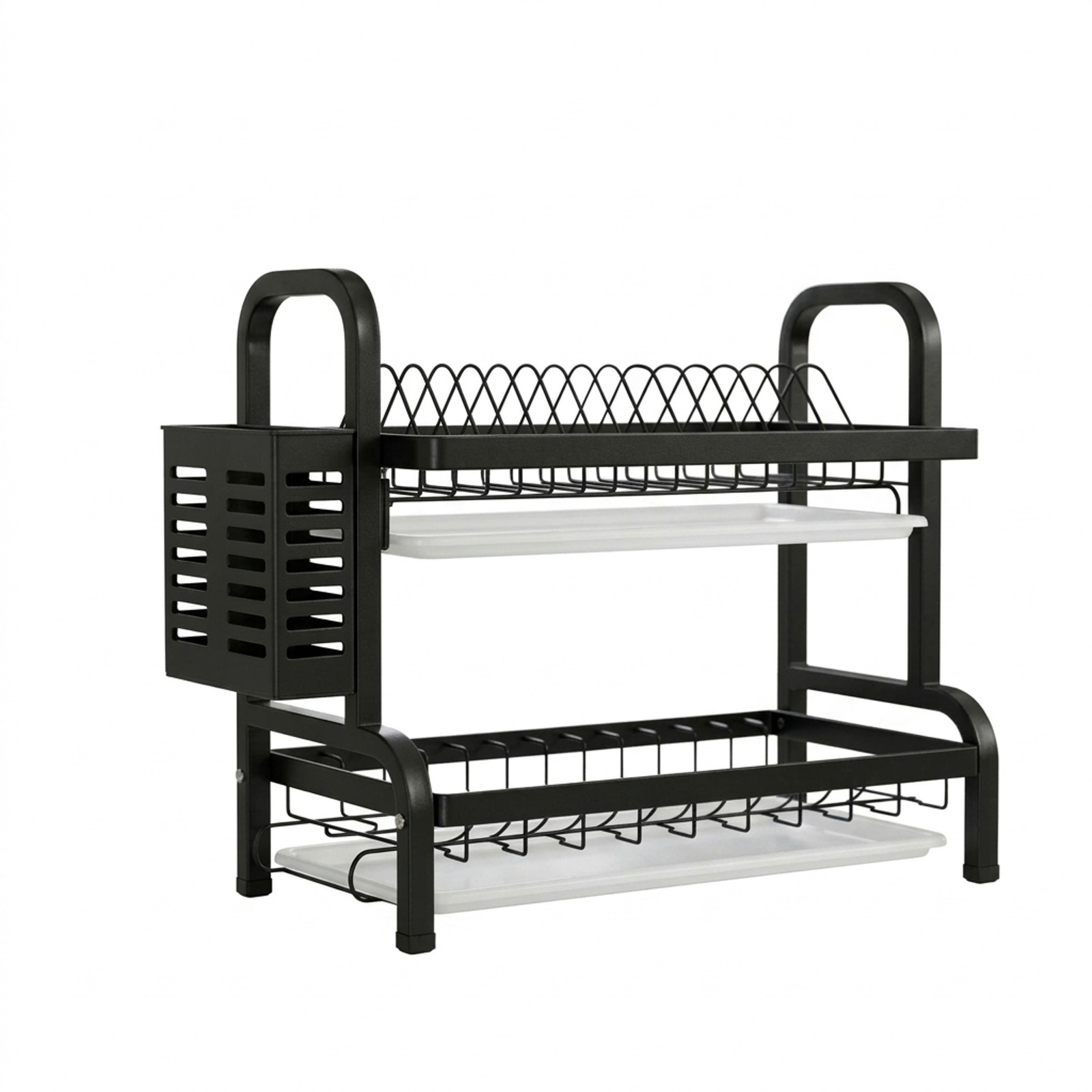 SOGA 4-Tier Bee Mesh Storage Rack Wheels Black Kitchen Trolley Organizer
