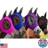 Frienda 4 Pcs Horse Fly Masks with Ears Head Fly Masks for Horses Smooth Elastic UV Protection Cover from Summer Insect Pests(Medium,Purple, Blue, Pink, Black)