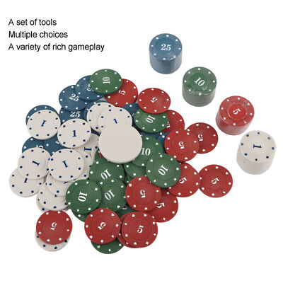 100Pcs Poker Chip Set Plastic Iron Numbered Chips With DEALER Card For Home