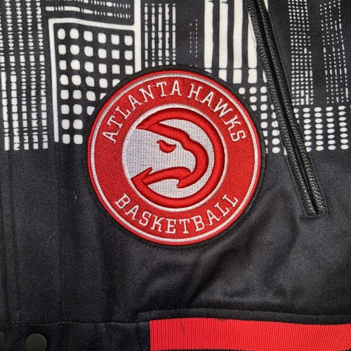Pre-owned Team Pro Standard Atlanta Hawks Black  Remix Varsity Jacket Size 2xl Brand