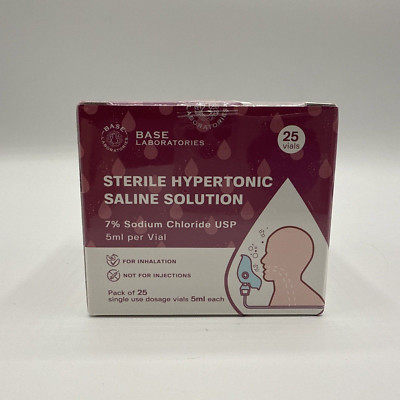 NEW Sterile Hypertonic Saline Solution 7% Sodium Chloride USP Exp 02/27