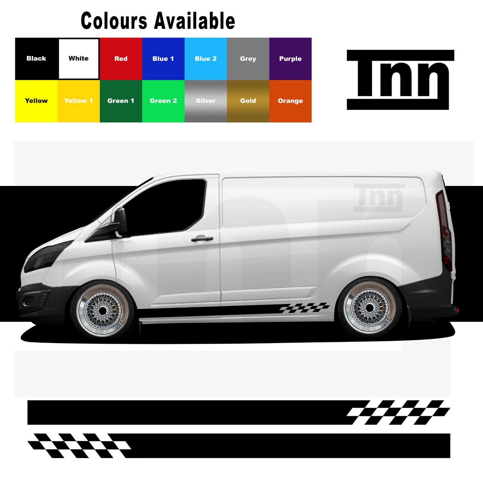Side Stripe Stickers Decals Vinyl Graphics For Ford Transit Custom Van