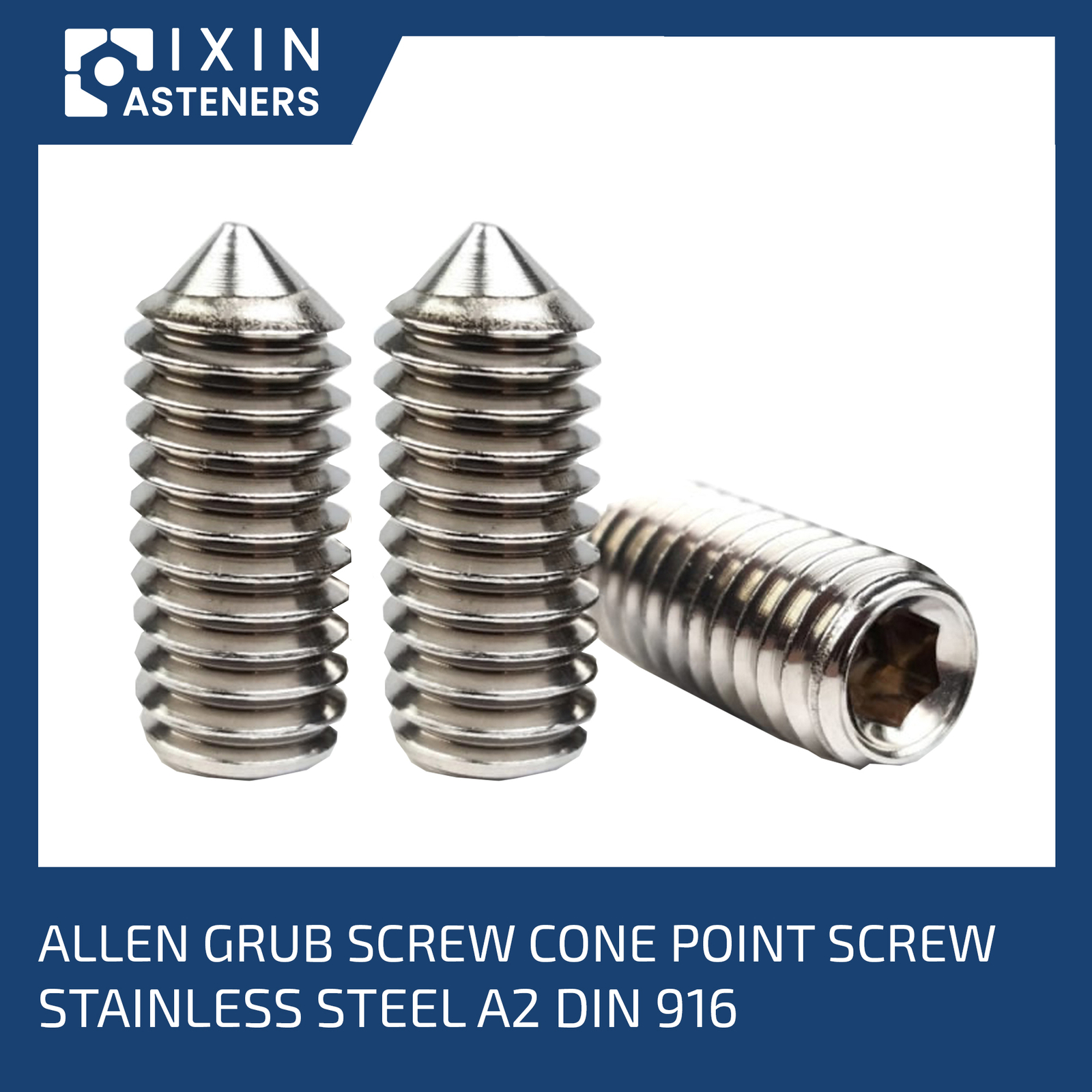 M3 M4 M5 M6 CONE POINT GRUB SCREWS STAINLESS STEEL DIN 914