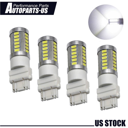 4PCS 3157 3457 3057 Signal 33SMD Backup Reverse Tail Turn LED Light Bulb white
