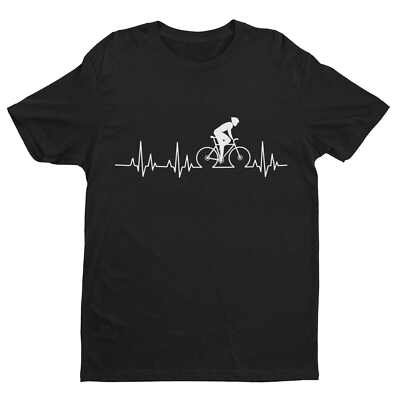 Cycling Pulse Heartbeat T Shirt Gift For Cyclist Bike Dad Gift Idea Cycle Funny