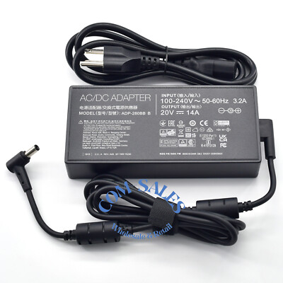280W Power Supply Charger for ASUS ROG Zephyrus M16 GU604VV 6.0*3.7mm AC Adapter