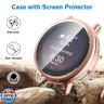Fintie 3 Packs Screen Protector Case Compatible with Garmin Vivoactive 5, Soft TPU Plated Bumper Full Cover Protective Cases Scratch-Proof, Black/Rose Gold/Clear