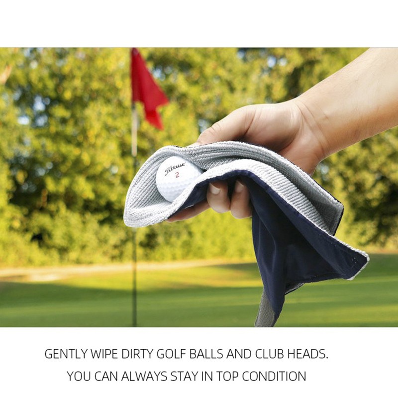 Golf Towel 16x32cm, Golf Ball Polyester Cleaning Towel with Clip