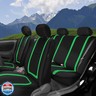 FH Group Car Seat Covers Full Set Cloth - Universal Fit Automotive Seat Covers, Low Back Front Seat Covers, Solid Back Seat Cover, Washable Car Seat Cover for SUV, Sedan and Van Green