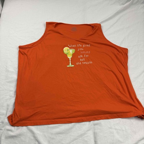 Catherines Womens Graphic Print Tank Top Margarita  Sleeveless 5XL