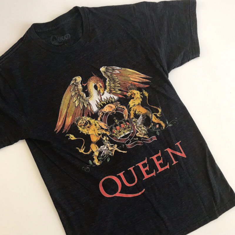 QUEEN Graphic T-shirt Adult Small Black Classic Crest Band Logo Unisex Repro