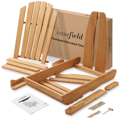 Oversized Folding Adirondack Chair, Wood Outdoor Patio Chair