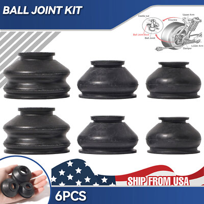 6x Universal Rubber Ball Joint Rubber Dust Boot Cover Track Tie Rod End Set Kit