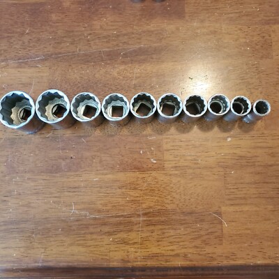 CRAFTSMAN 1/2 Dr 12pt SAE 10pc Short Socket Set See Full Description For Details