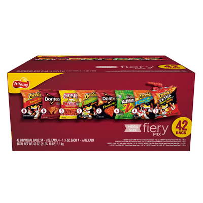 42 Count Spicy Chips and Snacks Variety Pack, Fiery Mix Free Shipping
