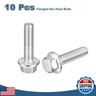 uxcell 10Pcs 1/4-20 x 1 Flanged Hex Head Bolts, 304 Stainless Steel Flange Hexagon Screws, Flange Hex Drive Screws 5.8 Grade for Machinery Industry Home Appliances, Silver