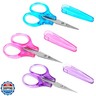 3Pcs Small All Purpose Craft Scissors - Stainless Steel with Protective Cover, Mini Detail, Precision Straight Fine Tips for Paper Cutting, Scrapbooking