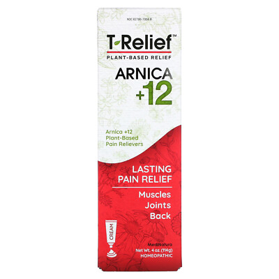 T-Relief, Arnica +12, успокаивающий крем на растительной основе, 4 унции (114 г)