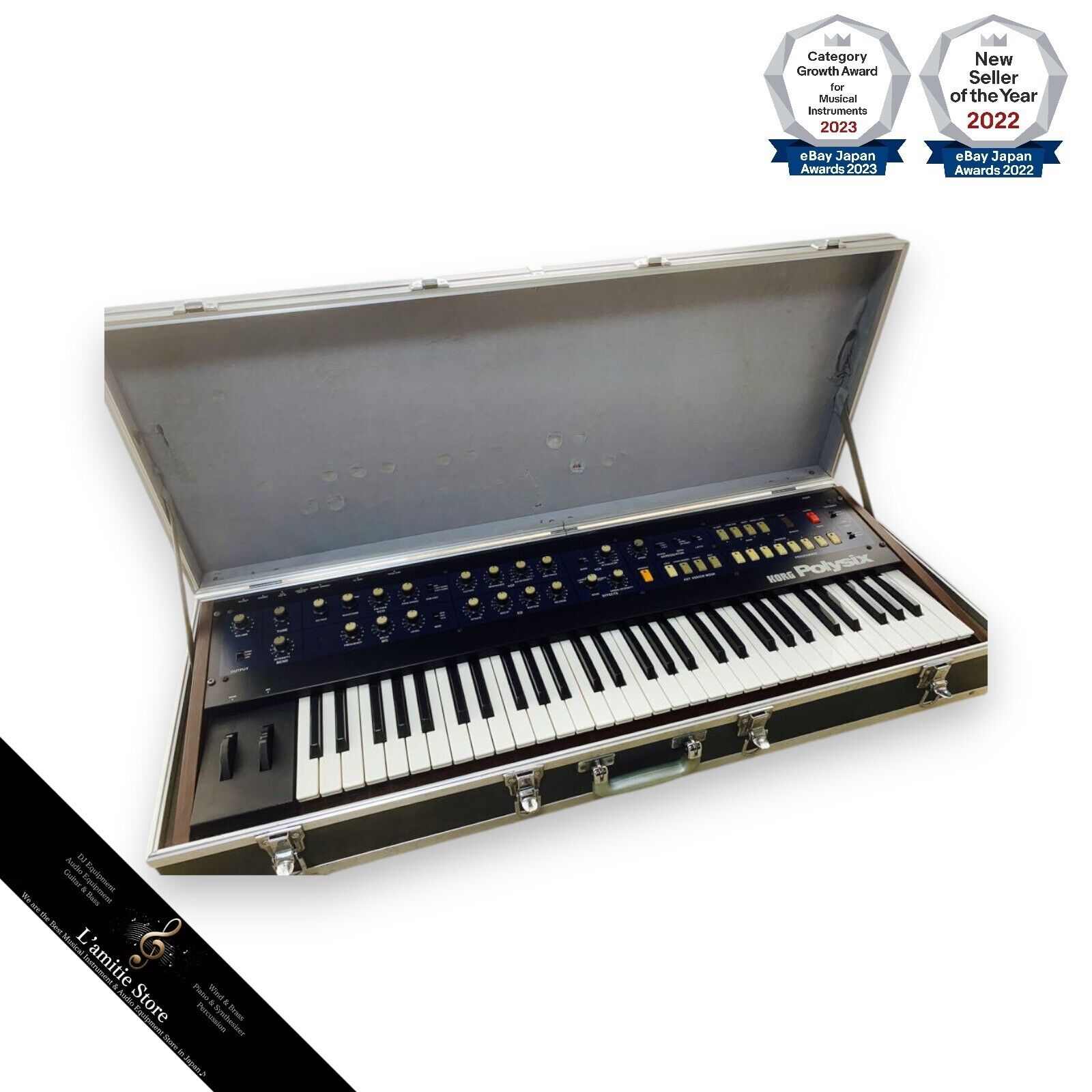 Korg Polysix+Case Analog Synthesizer PS-6 JP 61 Keys Analog Korg Polysix+Case Analog Synthesizer PS-6 JP 61 Keys Analog