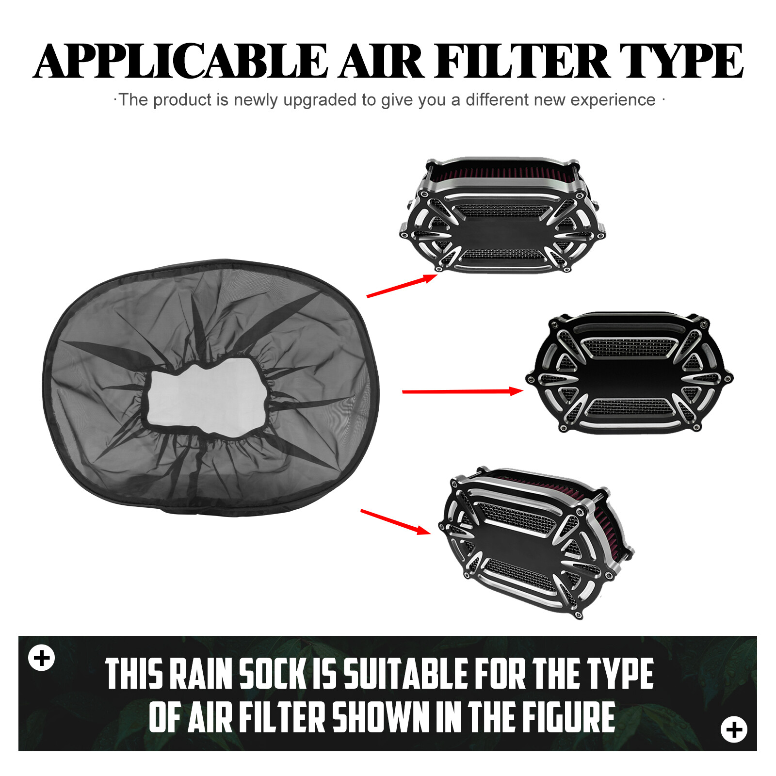 Air Filter Cleaner Oval Rain Sock Cover Dustproof For Harley Touring Softail