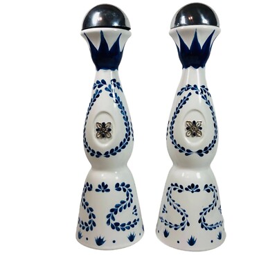 Clase Azul Reposao Tequila White & Blue Empty Bottles 750 ml-Lot of 2 - Rinsed