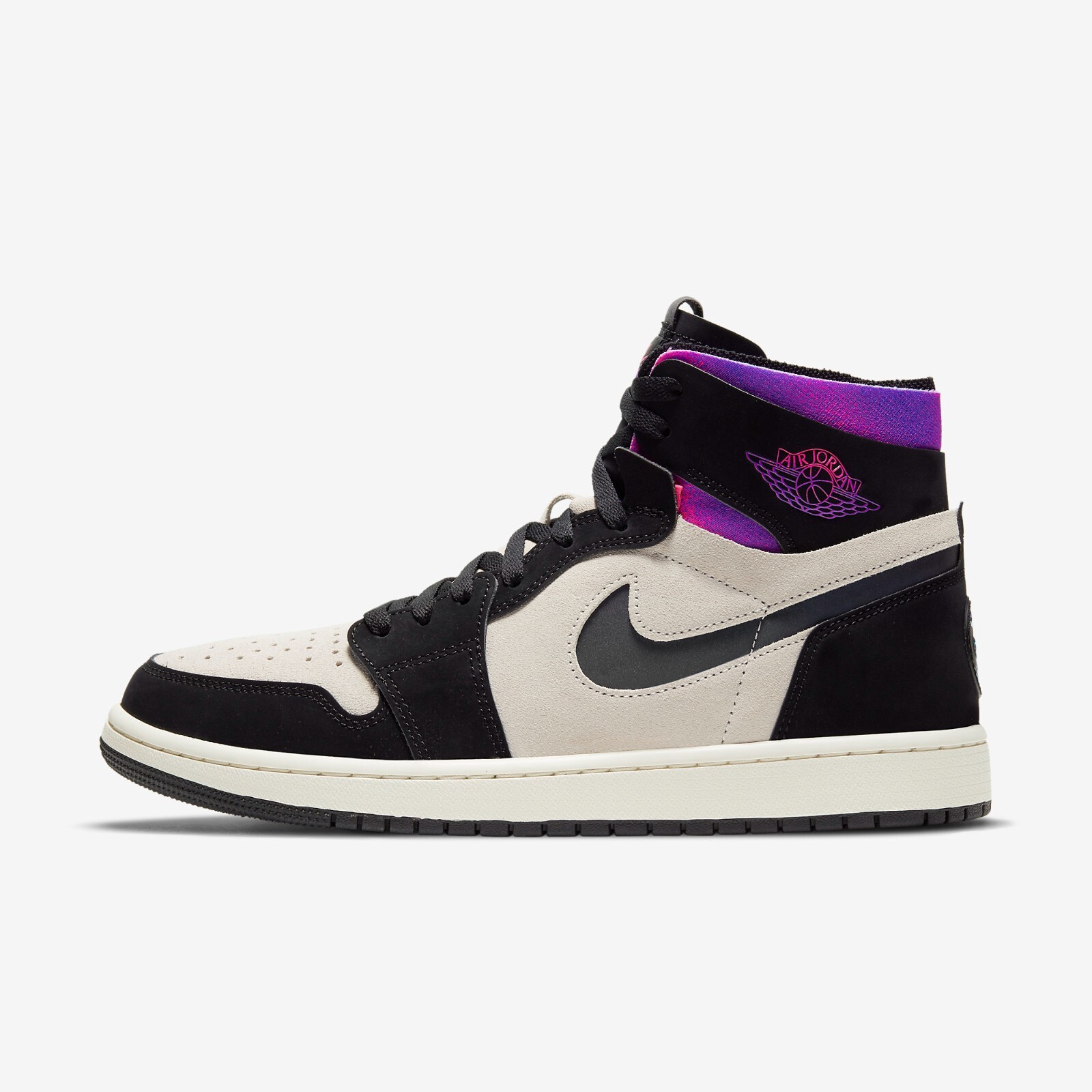

Мужские кроссовки Jordan 1 x Paris Saint-Germain Zoom Air CMFT DB3610-105, White/black-psychic purple-hyper pink style, Jordan 1 x Paris Saint-Germain Zoom Air CMFT