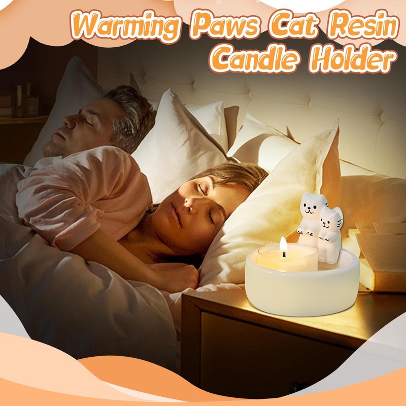 Kitten Candle Holder Warming Its Paws Cute Scented Light Holder Cute Grilled Cat