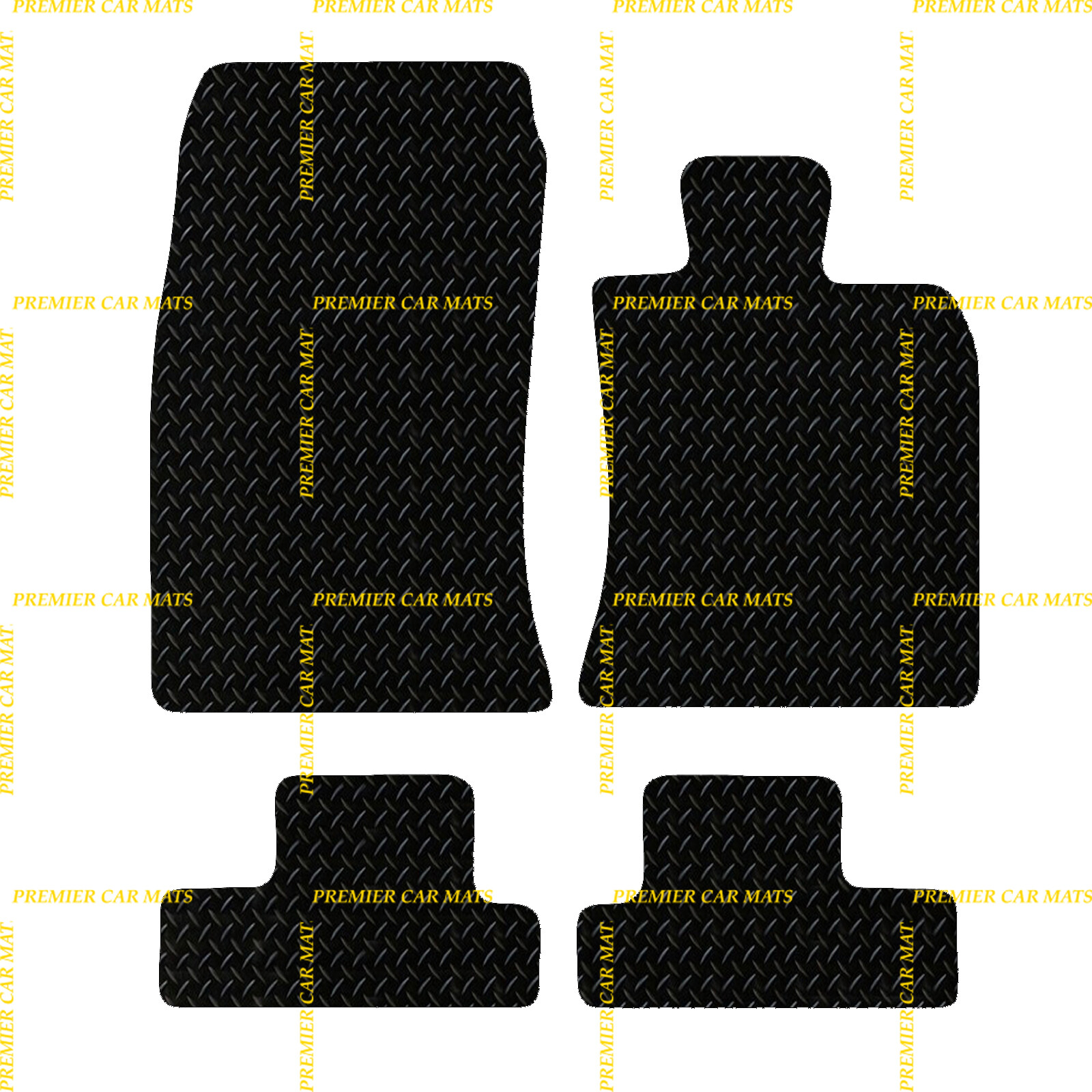 FITS MINI CONVERTIBLE R52 2004 TO 2007 TAILORED BLACK RUBBER CAR FLOOR MATS SET.