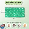 Mooydee 2 Pack Guinea Pig Bedding - Washable Guinea Pig Liner for Midwest Cage, Waterproof Reusable and Anti Slip Pee Pads Super Absorbent Mats for Small Animals Rabbit Hamster Rat (Green, 48 x 24 Inch)