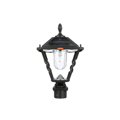 Gama Sonic Spiral Frame Outdoor Solar Post Light, Black Aluminum, 3-inch Fitt...