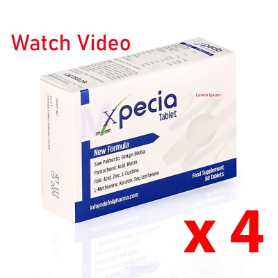 4 X Xpecia FOR MEN 750mg X 60 TABLET FOR HAIR LOSS TREATMENTS