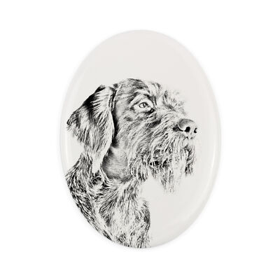German Wirehaired Pointer I tombstone with a picture of a dog Art-Dog