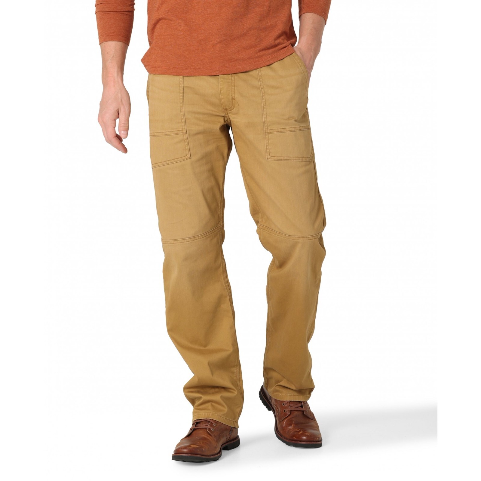 

Новые мужские повседневные брюки Wrangler Relaxed Fit, мужские размеры W30-W46, прочный и комфортный, Бронза